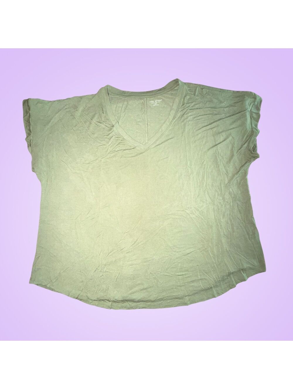 Women’s New Plus Size 22/24 Lane Bryant Dream Feel Sage Green V-Neck Tee